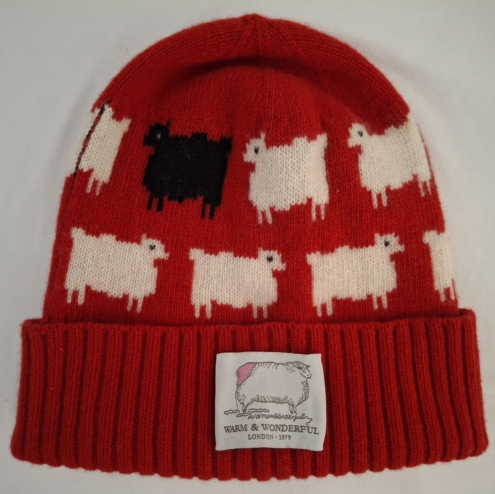 Warm & Wonderful Wool Hat Beanie in Red *Washed
